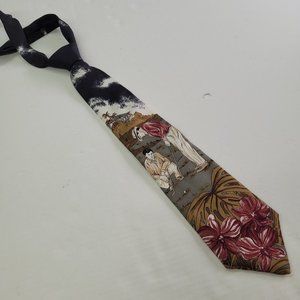 JHM Sport Tie Mens‎ Italian Silk Handmade Golf Theme Vintage Made in USA